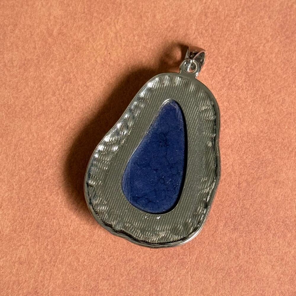 Lapis Lazuli Silver Tone Pendant - Picture 3 of 3